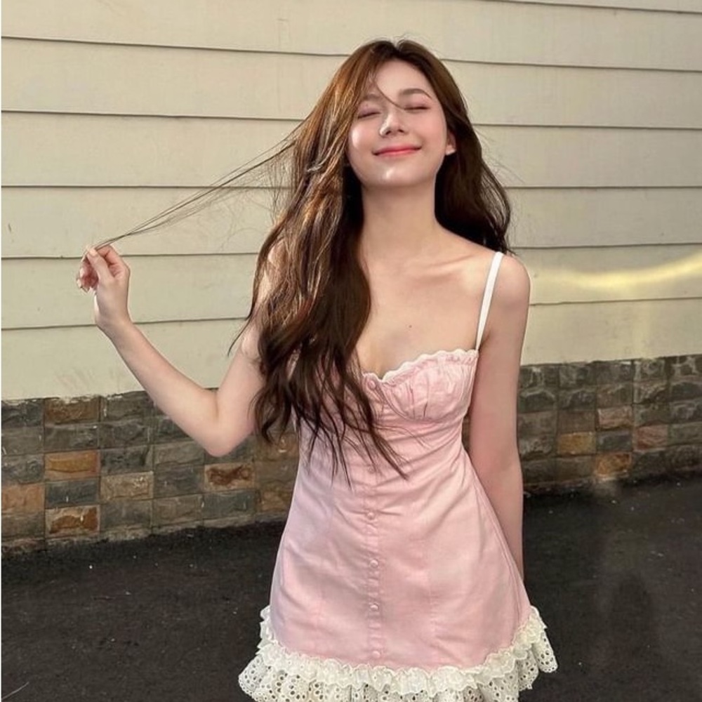 BNWT Pink Buttondown Corset Dress